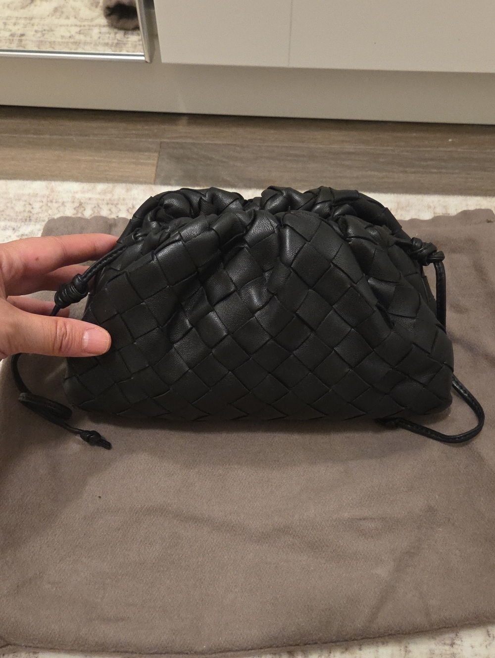 BOTTEGA VENETA Mini Pouch Intrecciato Leather Clutch
